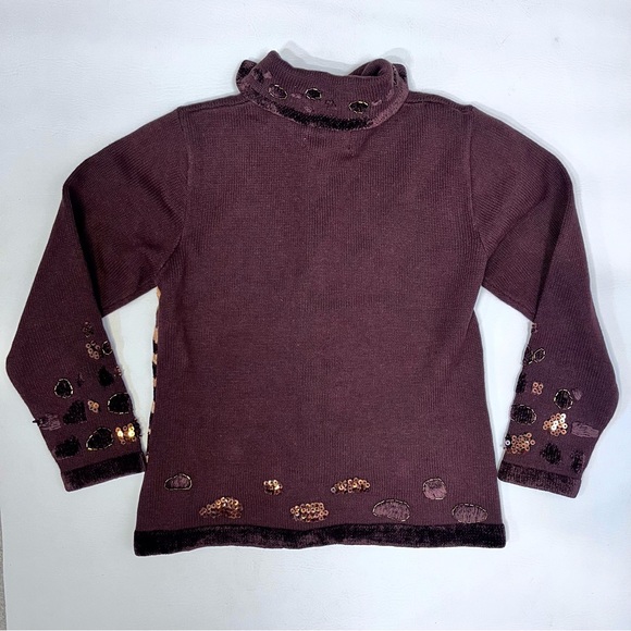 Berek Vintage Chenille Button Front Cardigan Beaded Sequins Giraffe Sweater - Picture 6 of 9